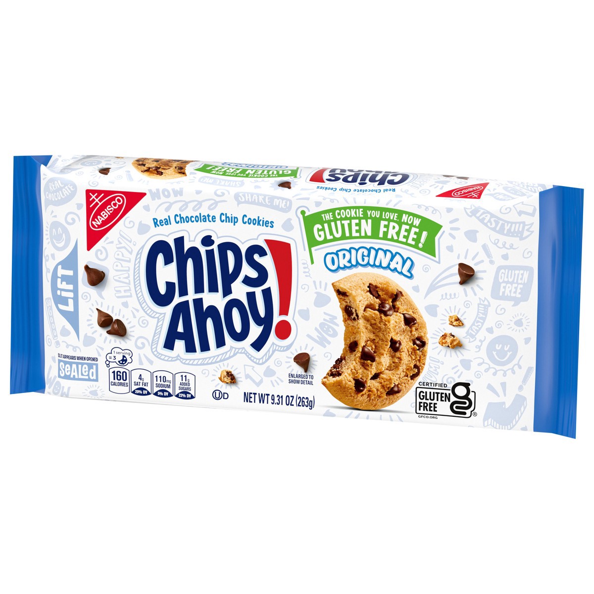 slide 7 of 14, CHIPS AHOY! Original Crunchy Gluten Free Chocolate Chip Cookies, 9.31 oz, 9.31 oz