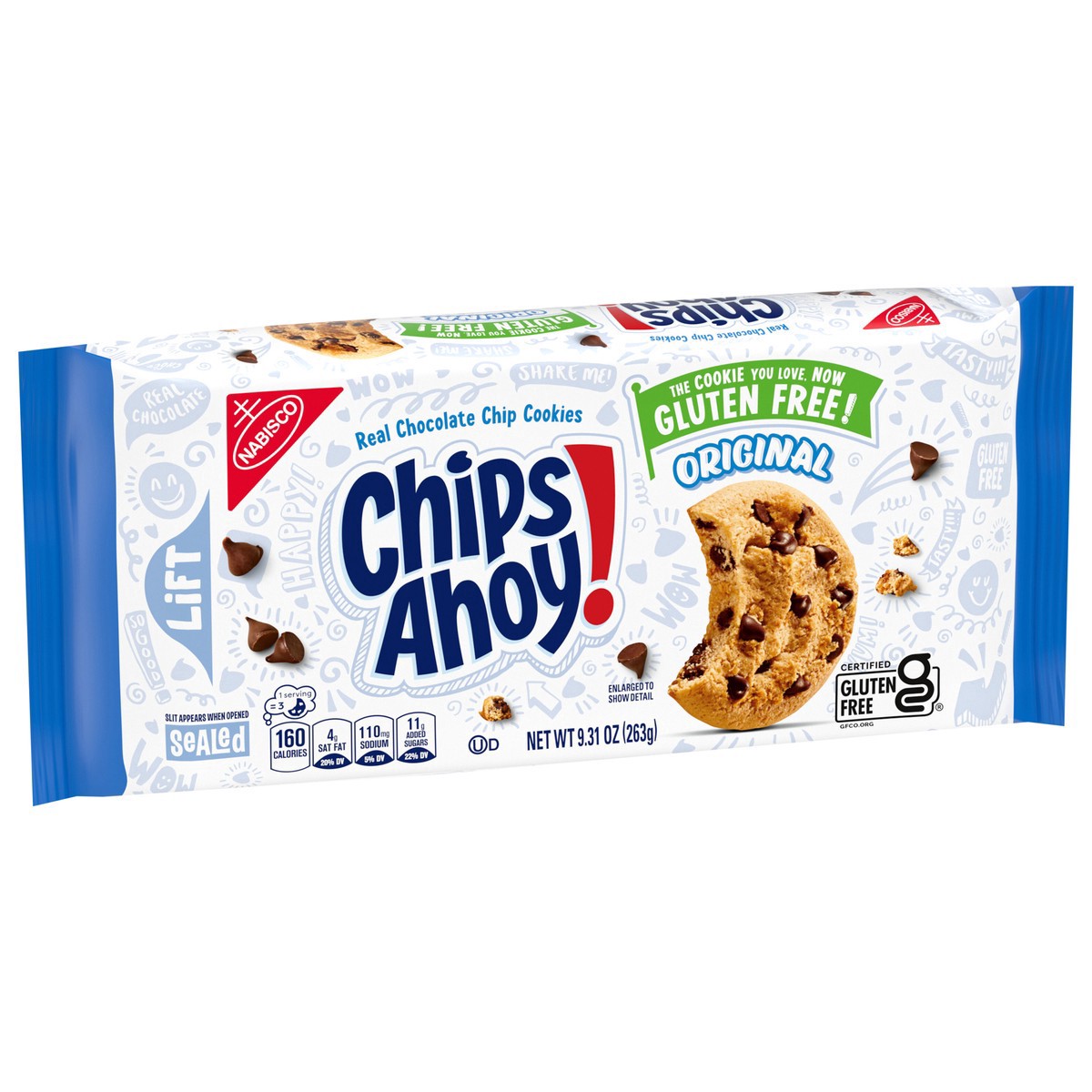 slide 14 of 14, CHIPS AHOY! Original Crunchy Gluten Free Chocolate Chip Cookies, 9.31 oz, 9.31 oz