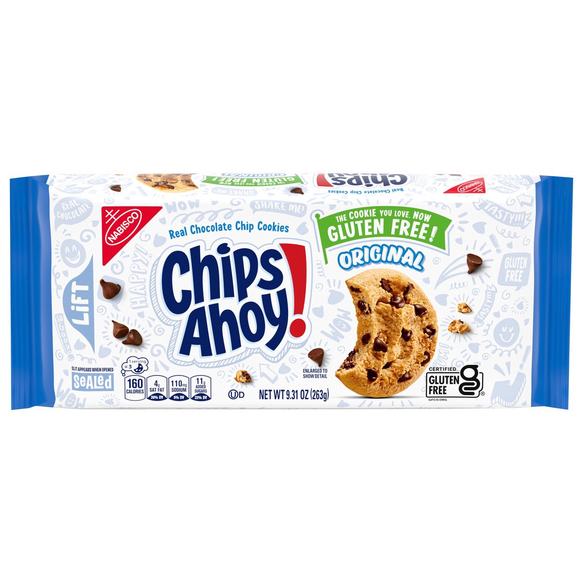 slide 13 of 14, CHIPS AHOY! Original Crunchy Gluten Free Chocolate Chip Cookies, 9.31 oz, 9.31 oz