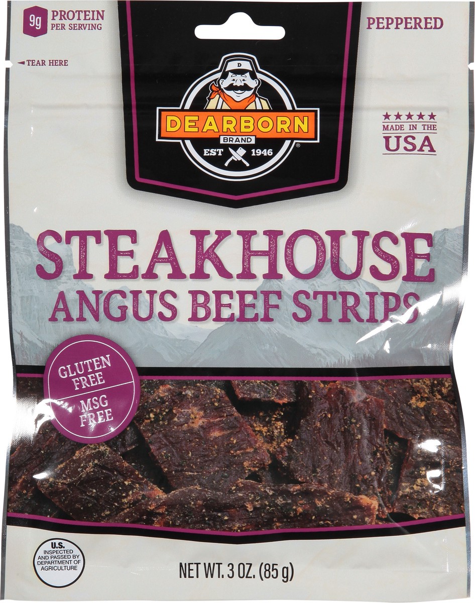 slide 5 of 9, Dearborn Jerky Angus Steak Strips, 3 oz