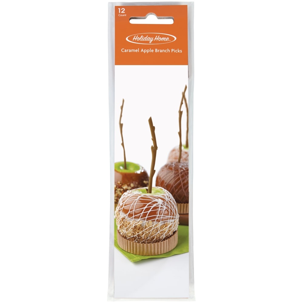 slide 1 of 1, Holiday Home Caramel Apple Branch Picks, 12 ct