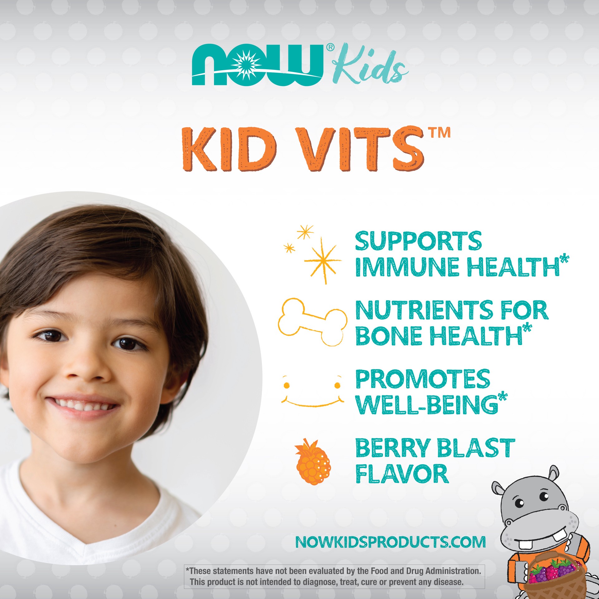 slide 2 of 4, NOW Kids Kid Vits™ Berry Blast - 120 Chewables, 120 ct