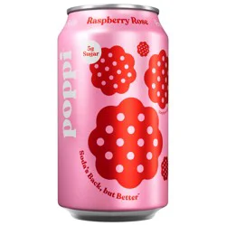 Poppi Raspberry Rose Prebiotic Soda Can
