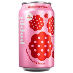 Poppi Raspberry Rose Prebiotic Soda Can