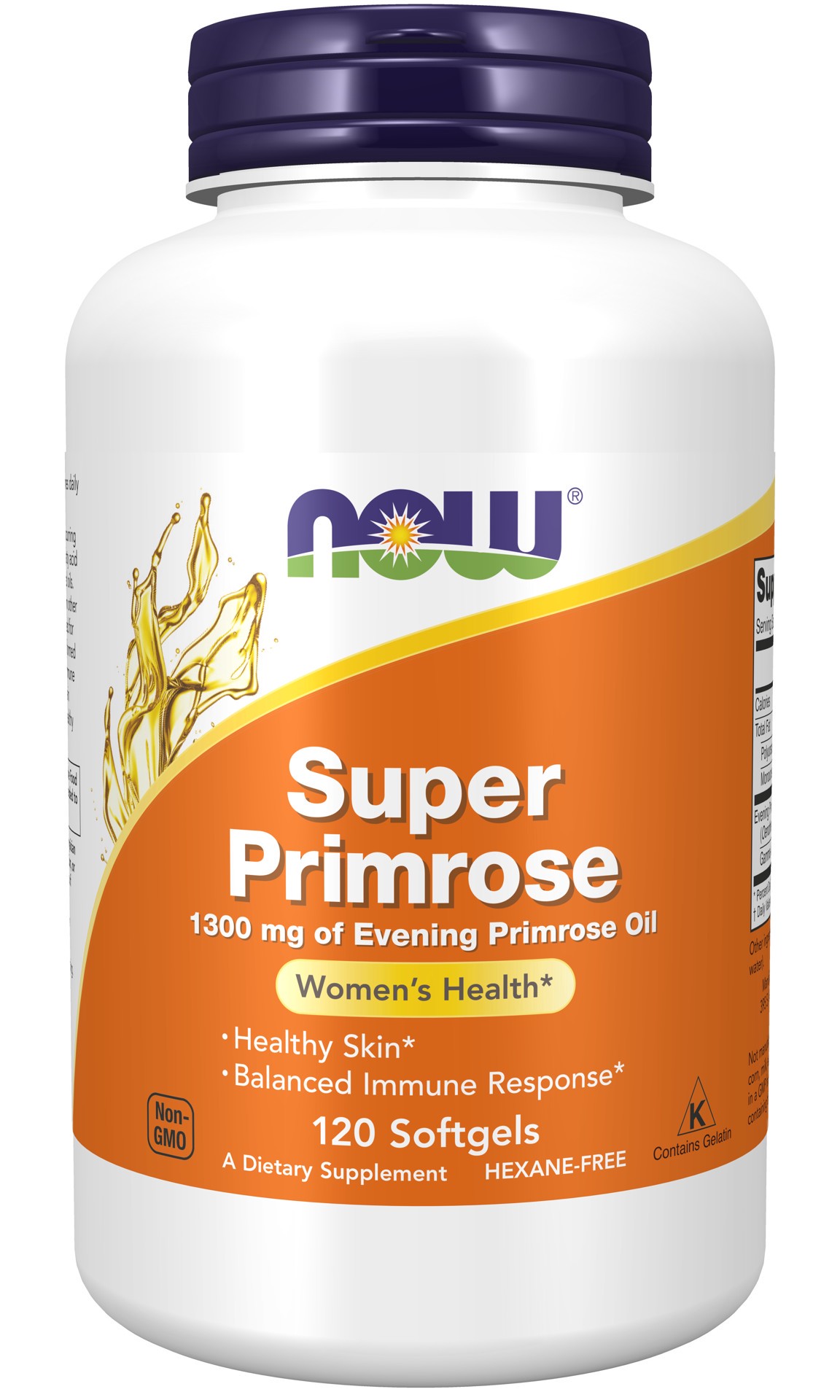 slide 1 of 4, NOW Super Primrose 1300 mg - 120 Softgels, 120 ct