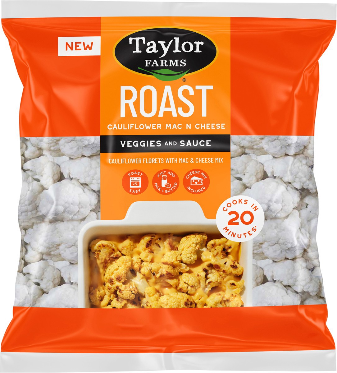 slide 5 of 6, Taylor Farms Roast Cauliflower Mac N Cheese Veggies and Sauce 1 ea, 11.13 oz