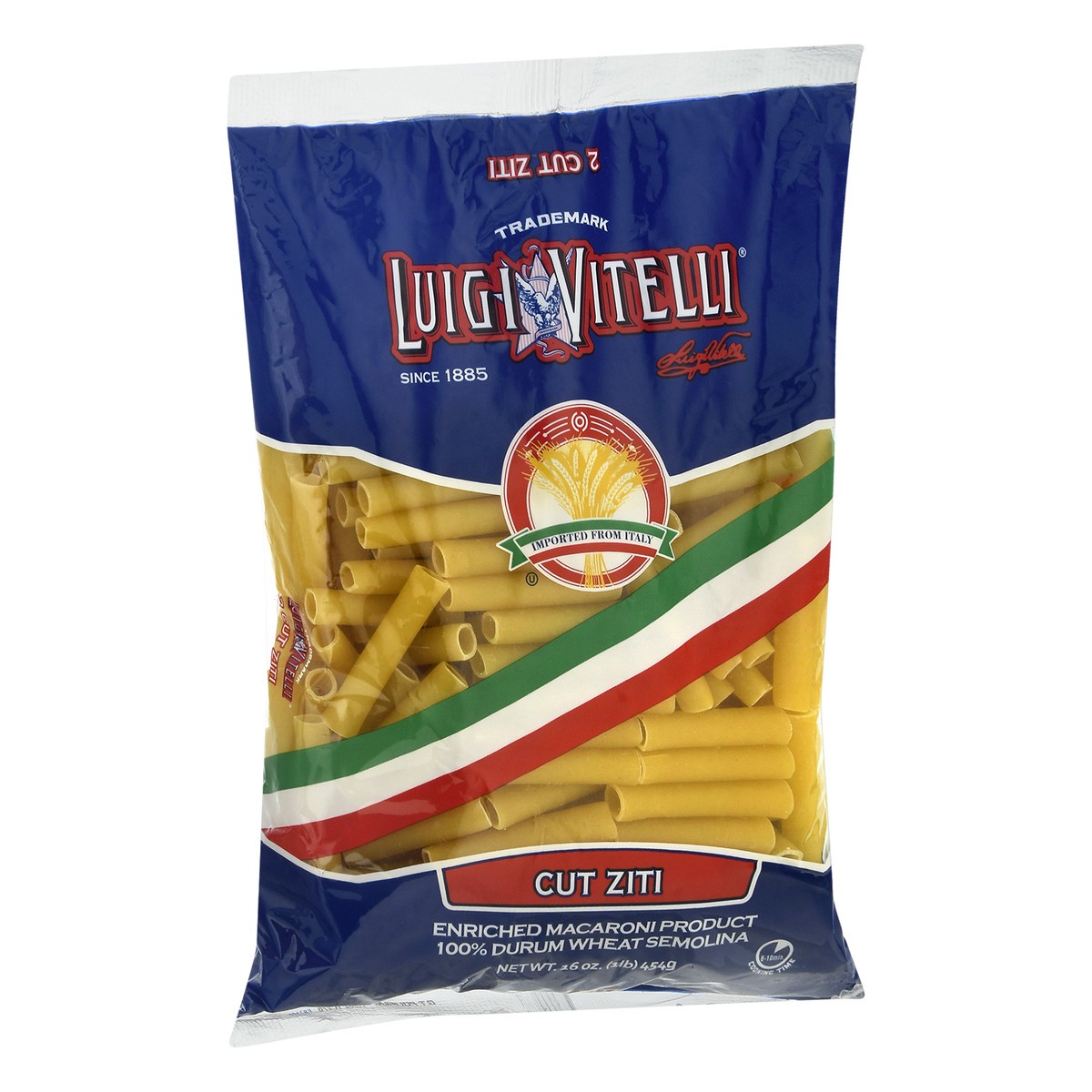 slide 10 of 10, Luigi Vitelli 100% Durum Wheat Semolina Cut Ziti Pasta 16 oz, 16 oz