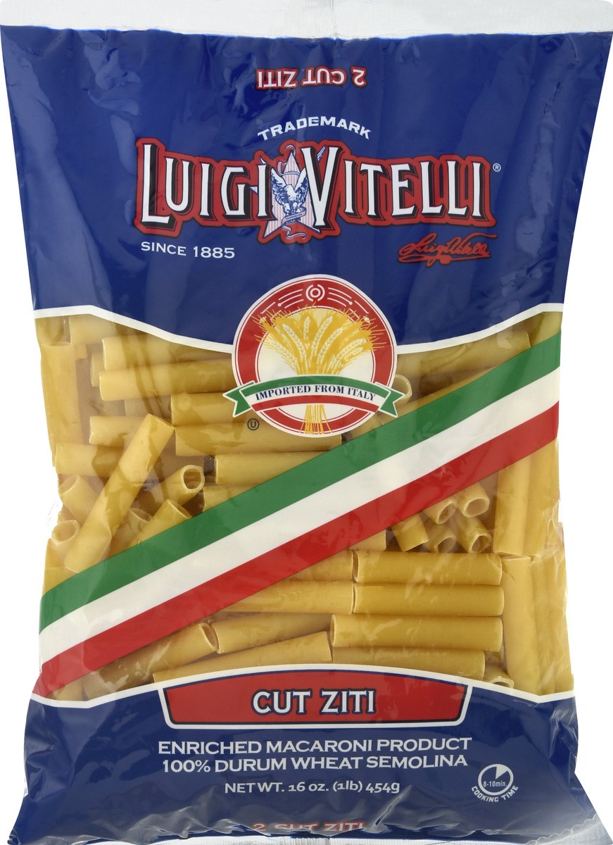 slide 9 of 10, Luigi Vitelli 100% Durum Wheat Semolina Cut Ziti Pasta 16 oz, 16 oz