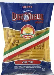Luigi Vitelli 100% Durum Wheat Semolina Cut Ziti Pasta 16 oz