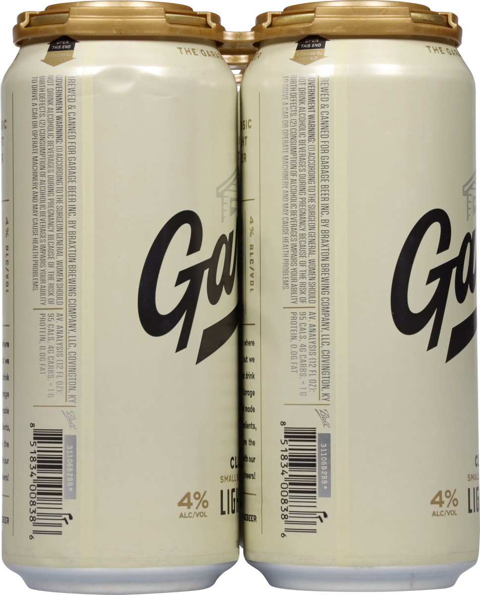 slide 6 of 11, Garage Beer Light Classic Beer 6 Pack 6 - 16 oz Cans, 1 ct