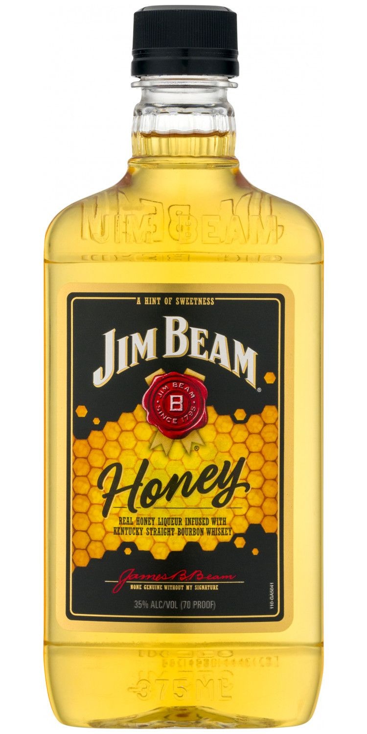 slide 1 of 1, Jim Beam Bourbon Whiskey Honey, 375 ml