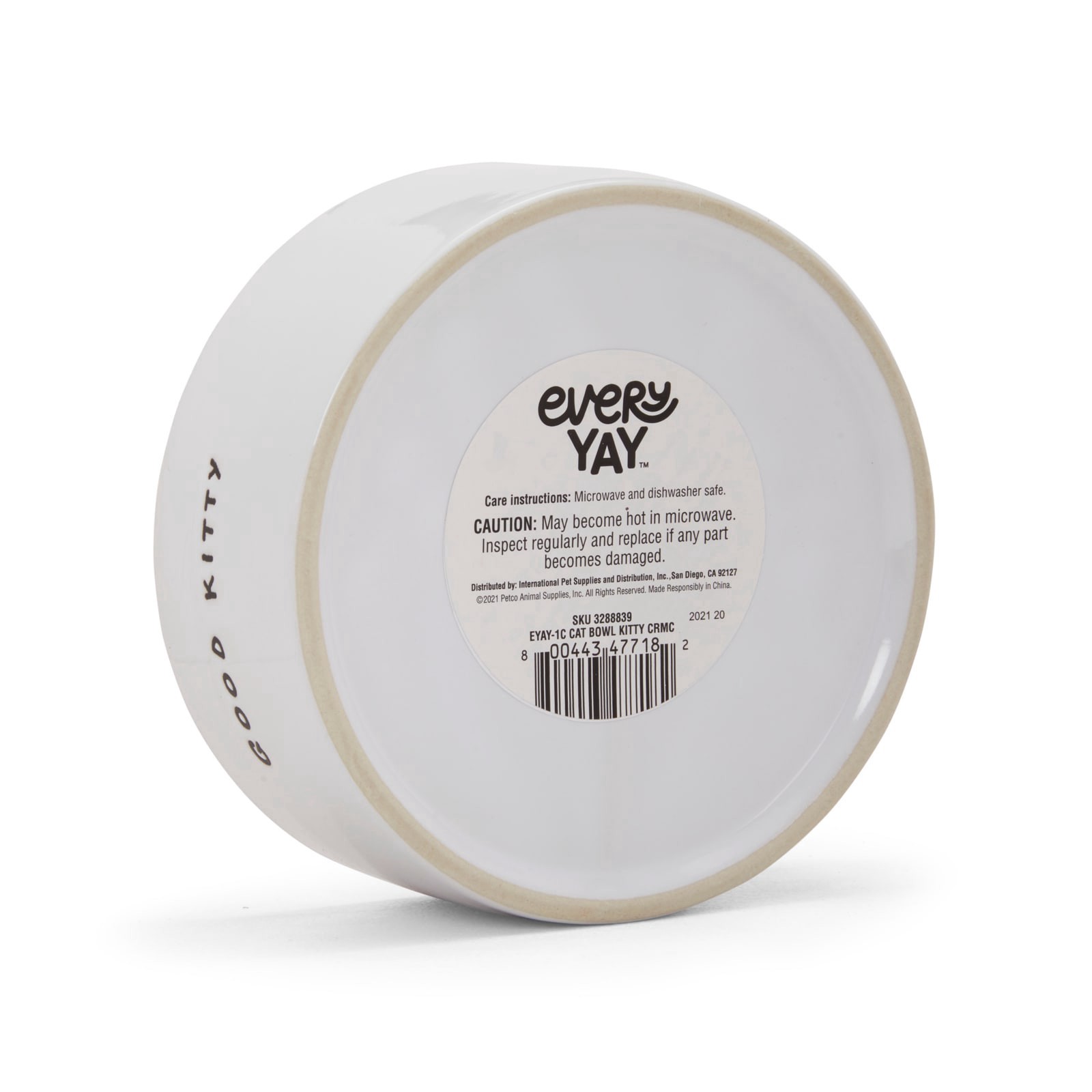 slide 5 of 6, EveryYay Dining In Good Kitty Ceramic Cat Bowl, 1 Cup - Strong & Sturdy Lightweight Bowl Set for Cats, 1 cup