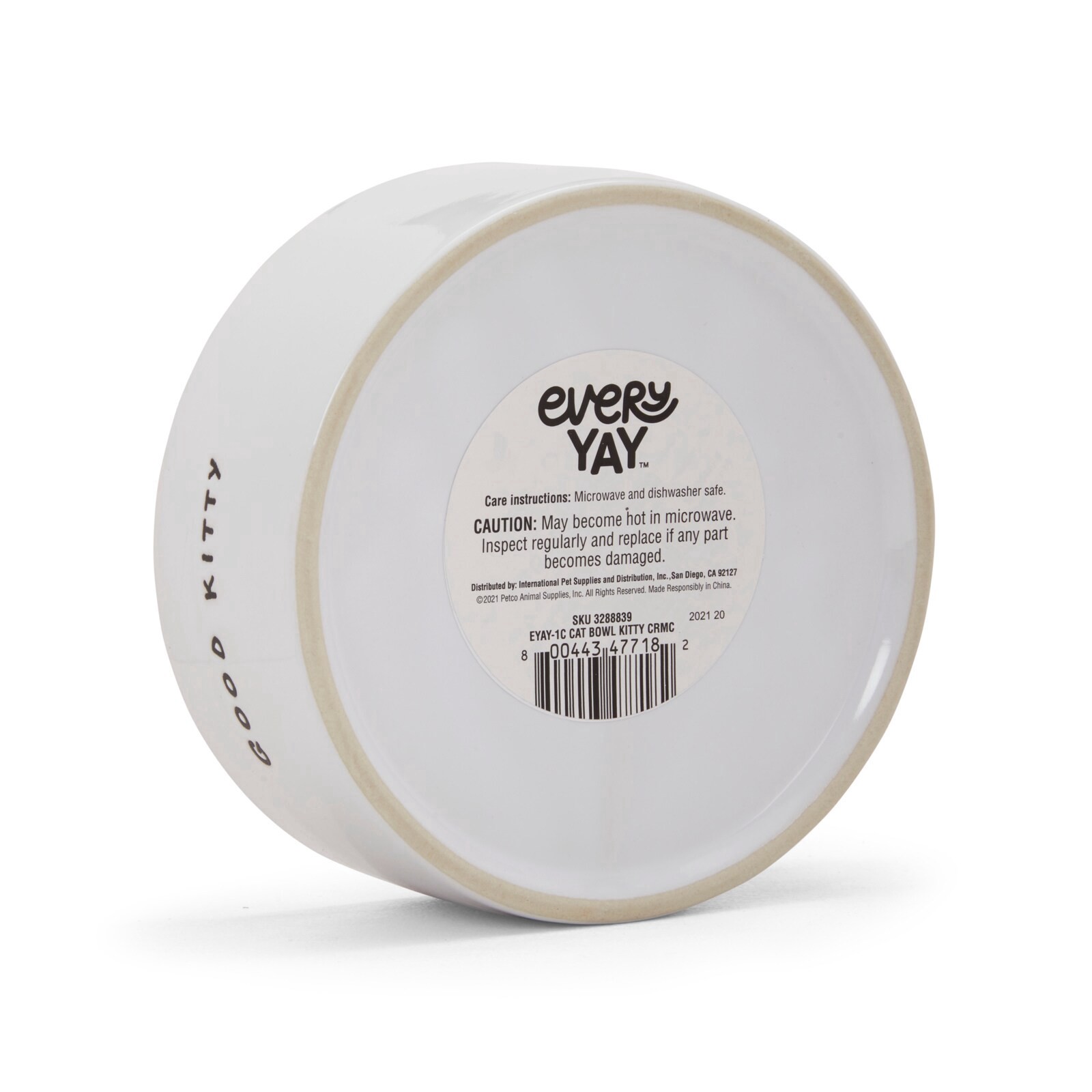 slide 6 of 6, EveryYay Dining In Good Kitty Ceramic Cat Bowl, 1 Cup - Strong & Sturdy Lightweight Bowl Set for Cats, 1 cup