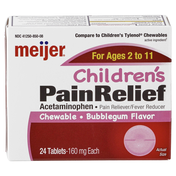 slide 1 of 1, Meijer Jr. Strength Pain Relief Rapid Melts, Bubblegum Flavor, 24 ct