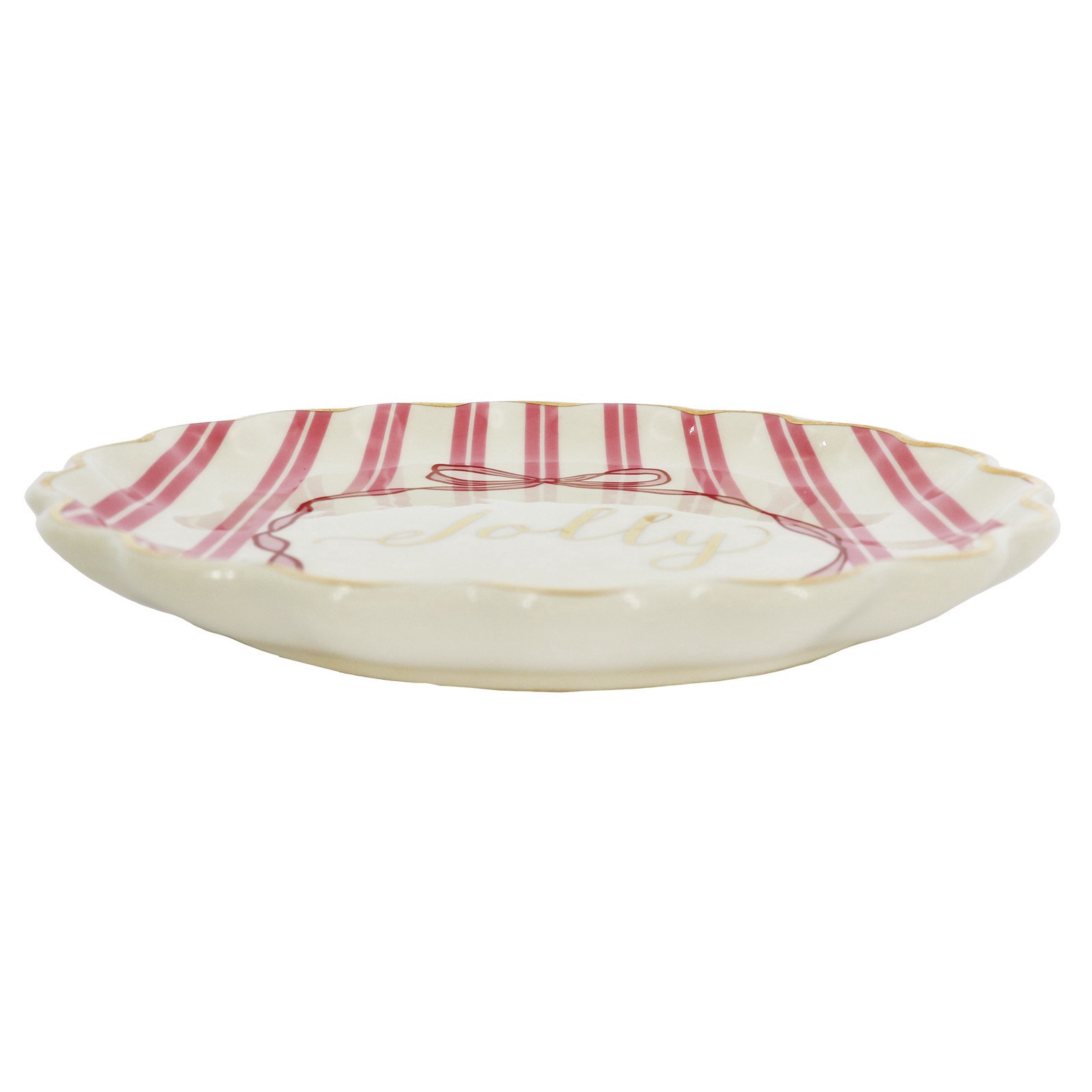 slide 3 of 3, 8" Pink & White Jolly Ceramic Plate By Ashland, 8 in