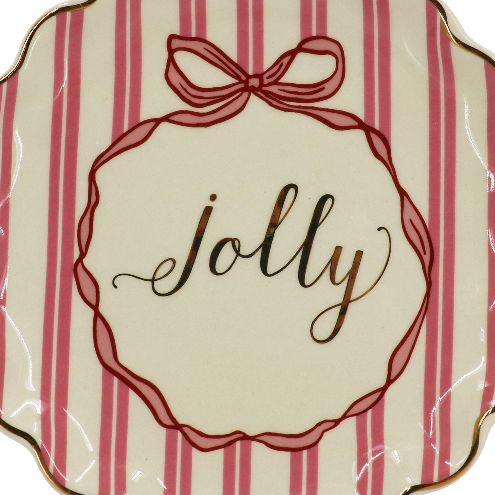 slide 2 of 3, 8" Pink & White Jolly Ceramic Plate By Ashland, 8 in