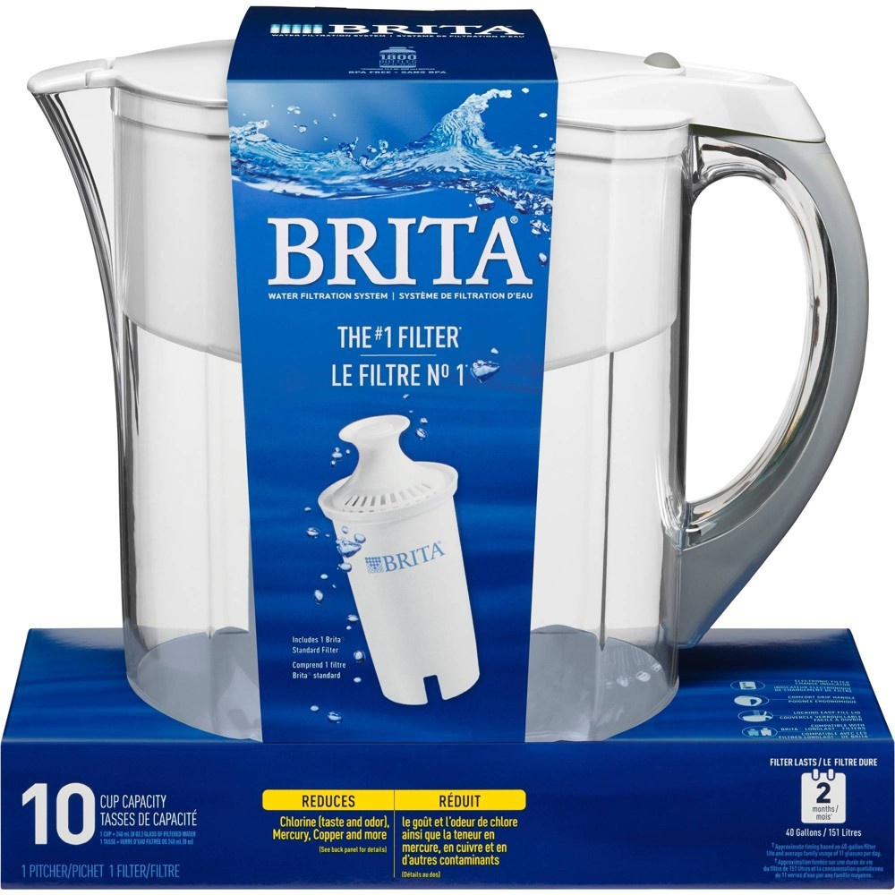 slide 5 of 11, Brita Grand Water Pitcher - White, 10 cup