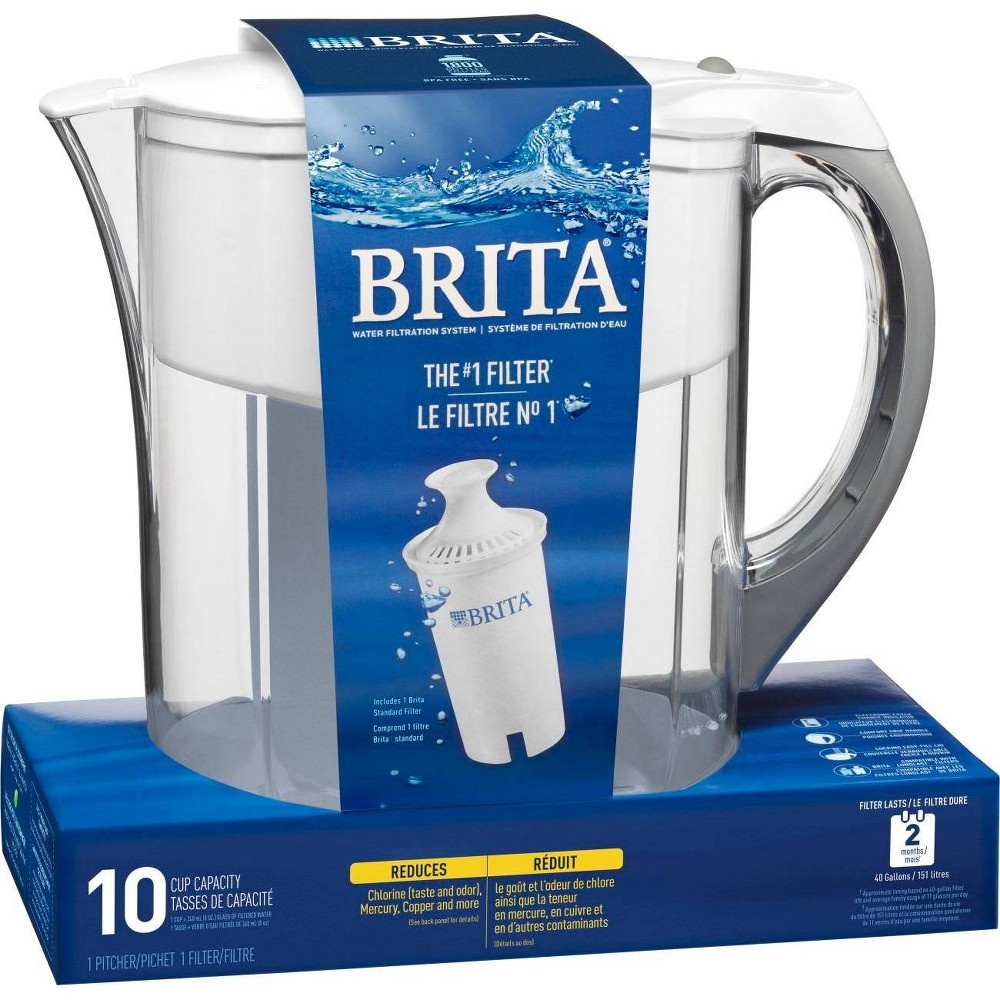 slide 7 of 11, Brita Grand Water Pitcher - White, 10 cup