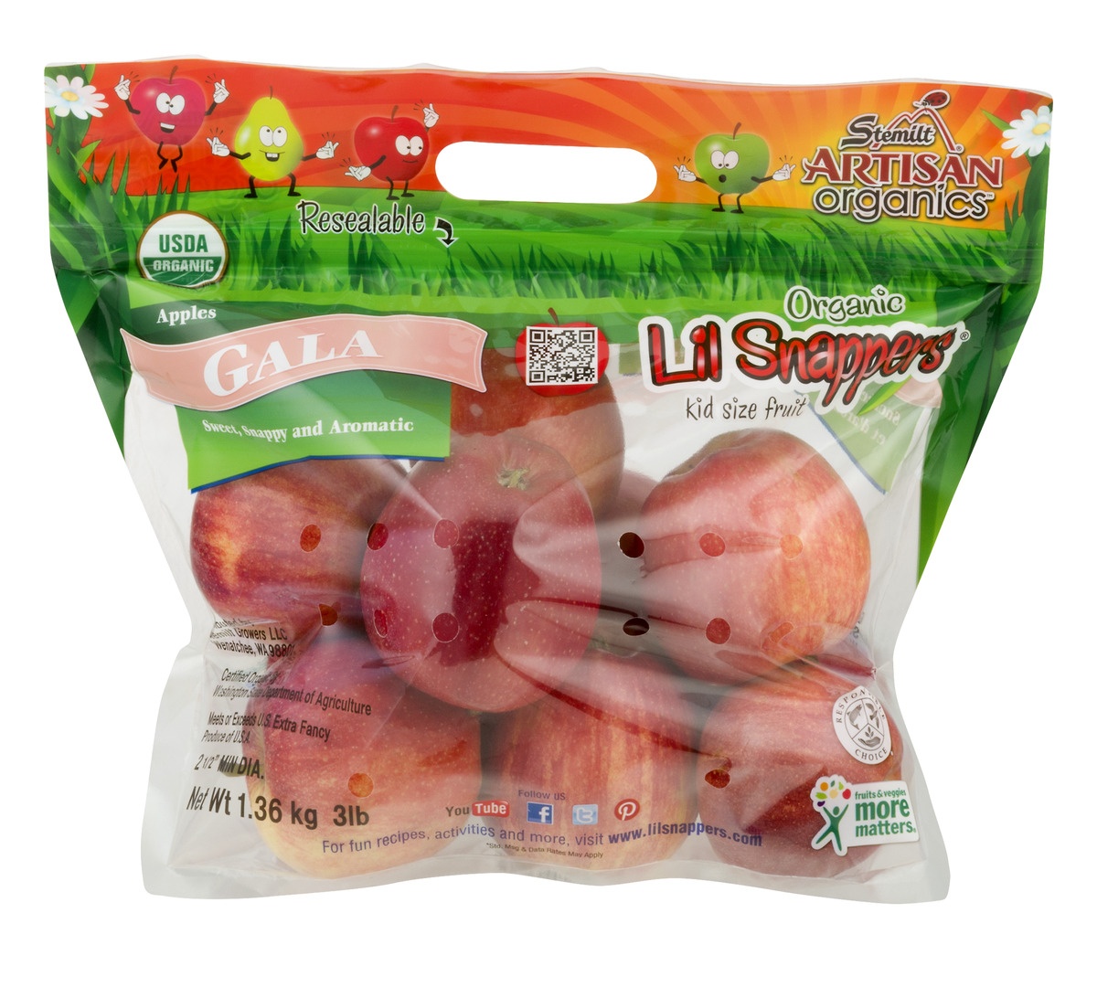 slide 1 of 1, Stemilt Artisan Organics Lil Snappers Kids Size Gala Apples, 48 oz