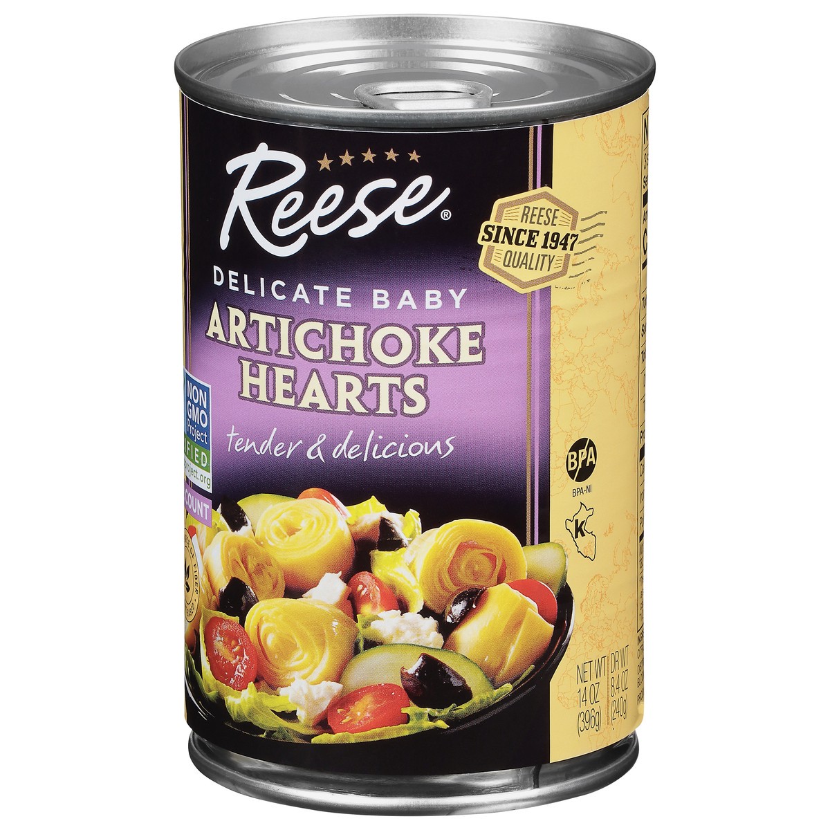 slide 9 of 9, Reese Delicate Baby Artichoke Hearts 14 oz, 14 oz