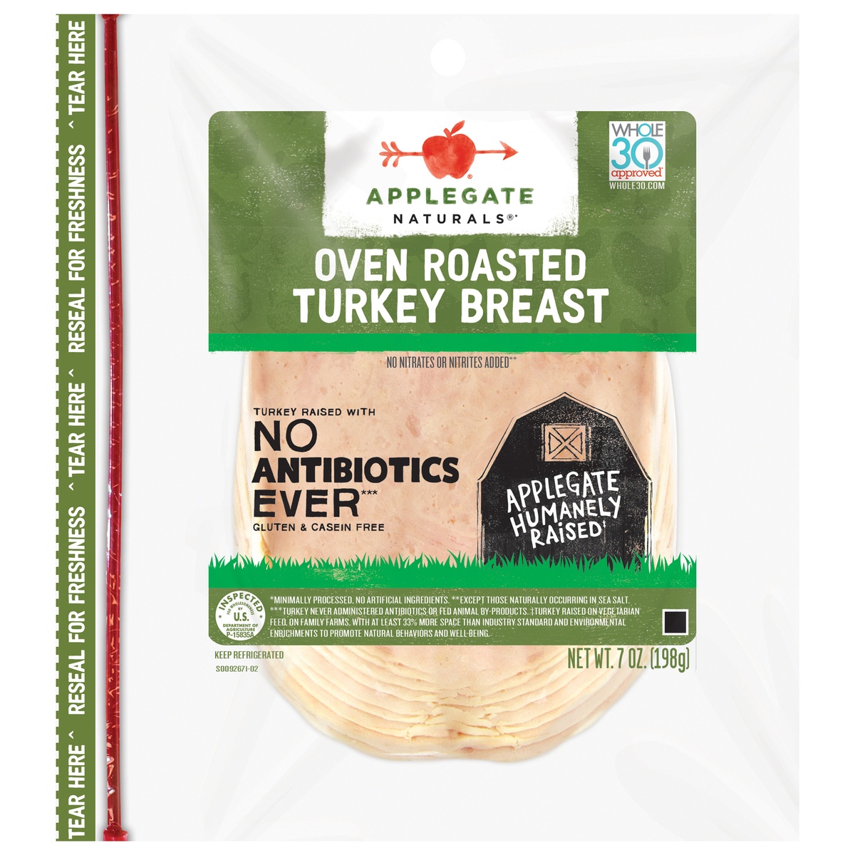 slide 1 of 9, Applegate Natural Oven Roasted Turkey Breast Sliced, 7.0 oz