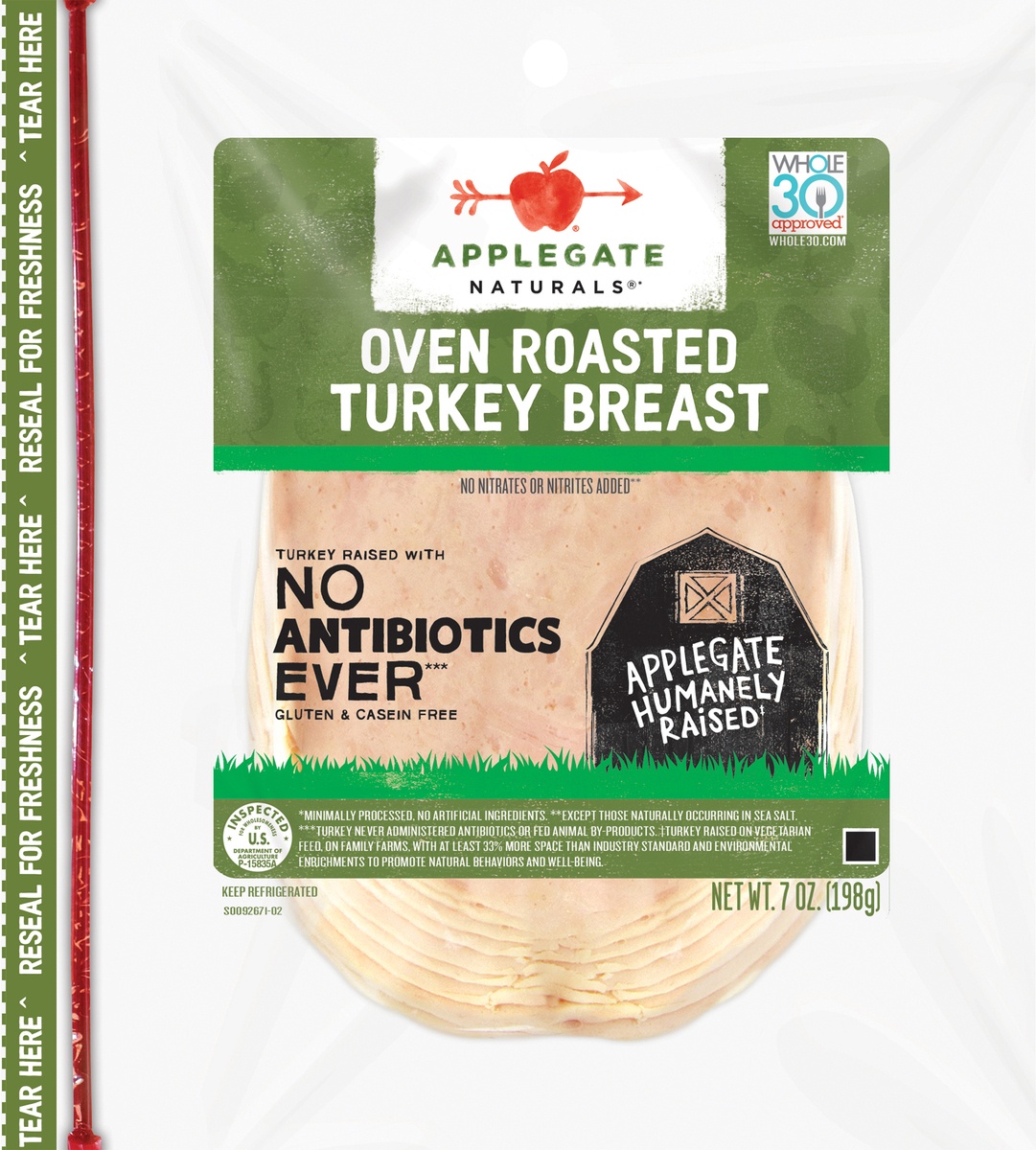 slide 7 of 9, Applegate Natural Oven Roasted Turkey Breast Sliced, 7.0 oz