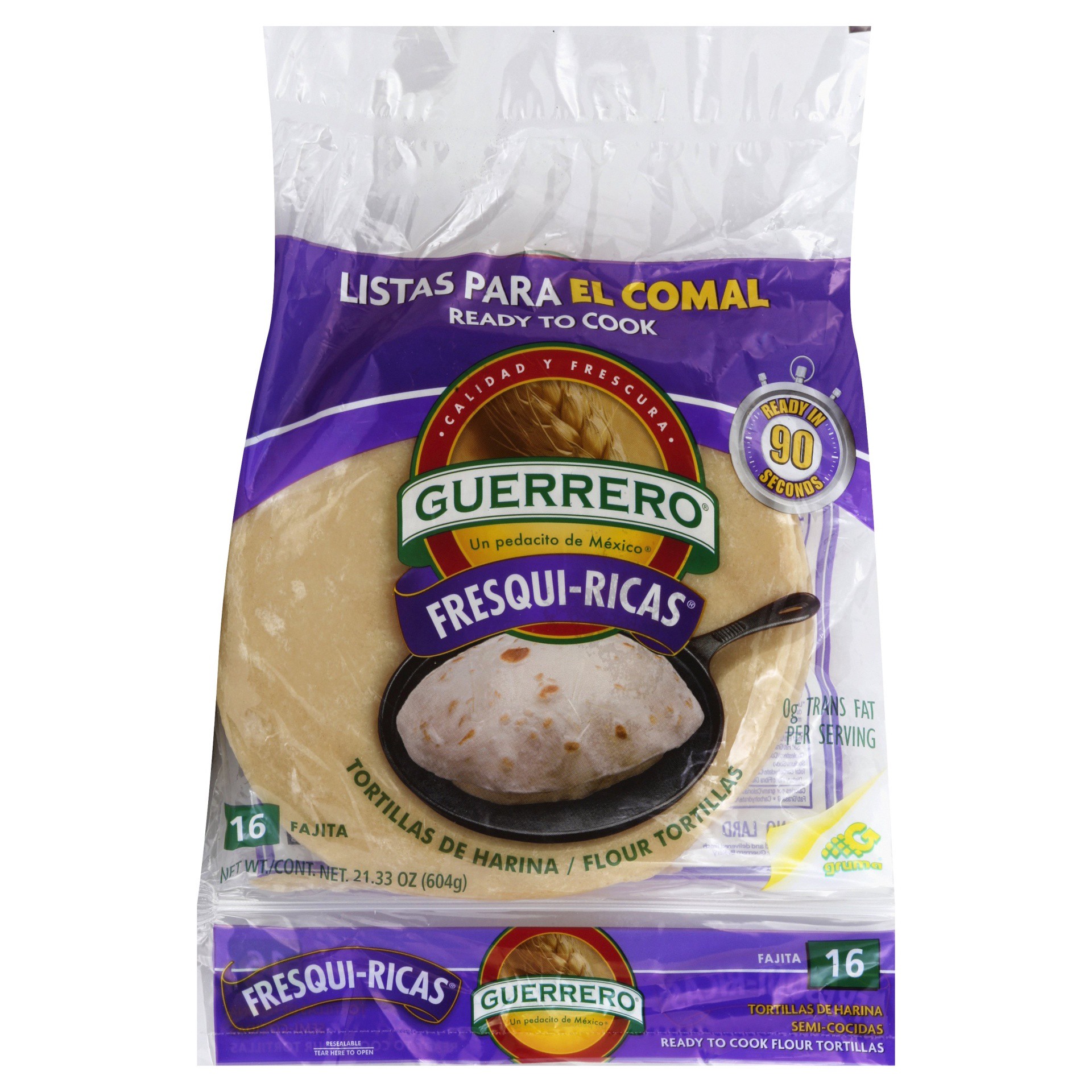 slide 1 of 6, Guerrero Fresqui-Ricas Fajita Flour Tortillas 16 c, 16 ct