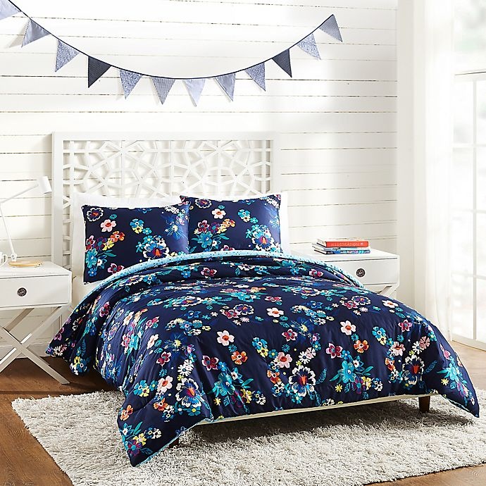 slide 1 of 4, Vera Bradley Moonlight Garden Twin/Twin XL Comforter Set - Navy, 2 ct