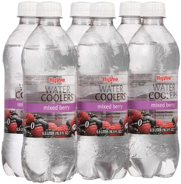 slide 1 of 1, Hy-Vee Water Coolers Mixed Berry, 6 ct; 16.9 fl oz