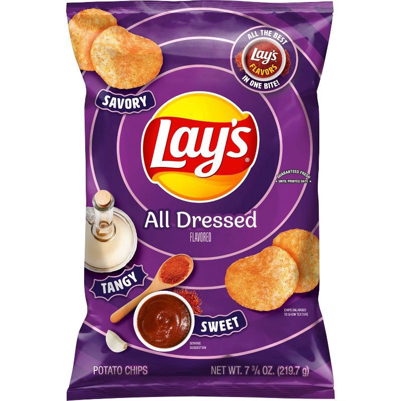 slide 1 of 5, Lay's Lays All Dressed Potato Chips, 7.75 oz