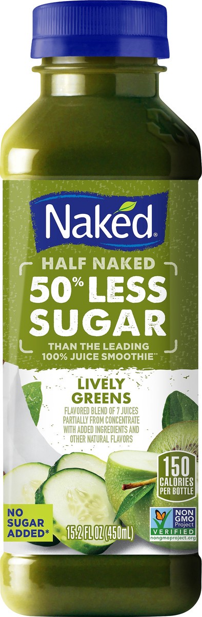 slide 1 of 2, Naked Half Naked Lively Greens Smoothie - 15.2 oz, 15.2 oz