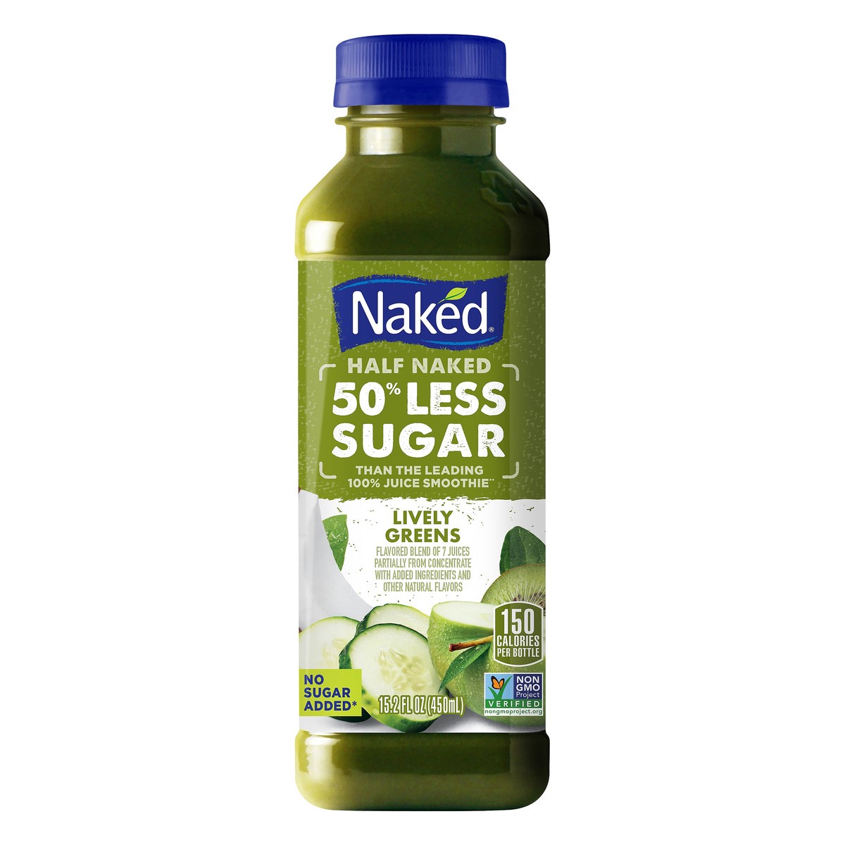 slide 1 of 2, Naked Half Naked Lively Greens Smoothie - 15.2 oz, 15.2 oz