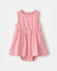 Carter's Baby Girl Stripe Sleeveless Bodysuit Dress - Pink - 9M