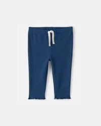 Carters Baby Girl Rib Pants - Blue Navy NB