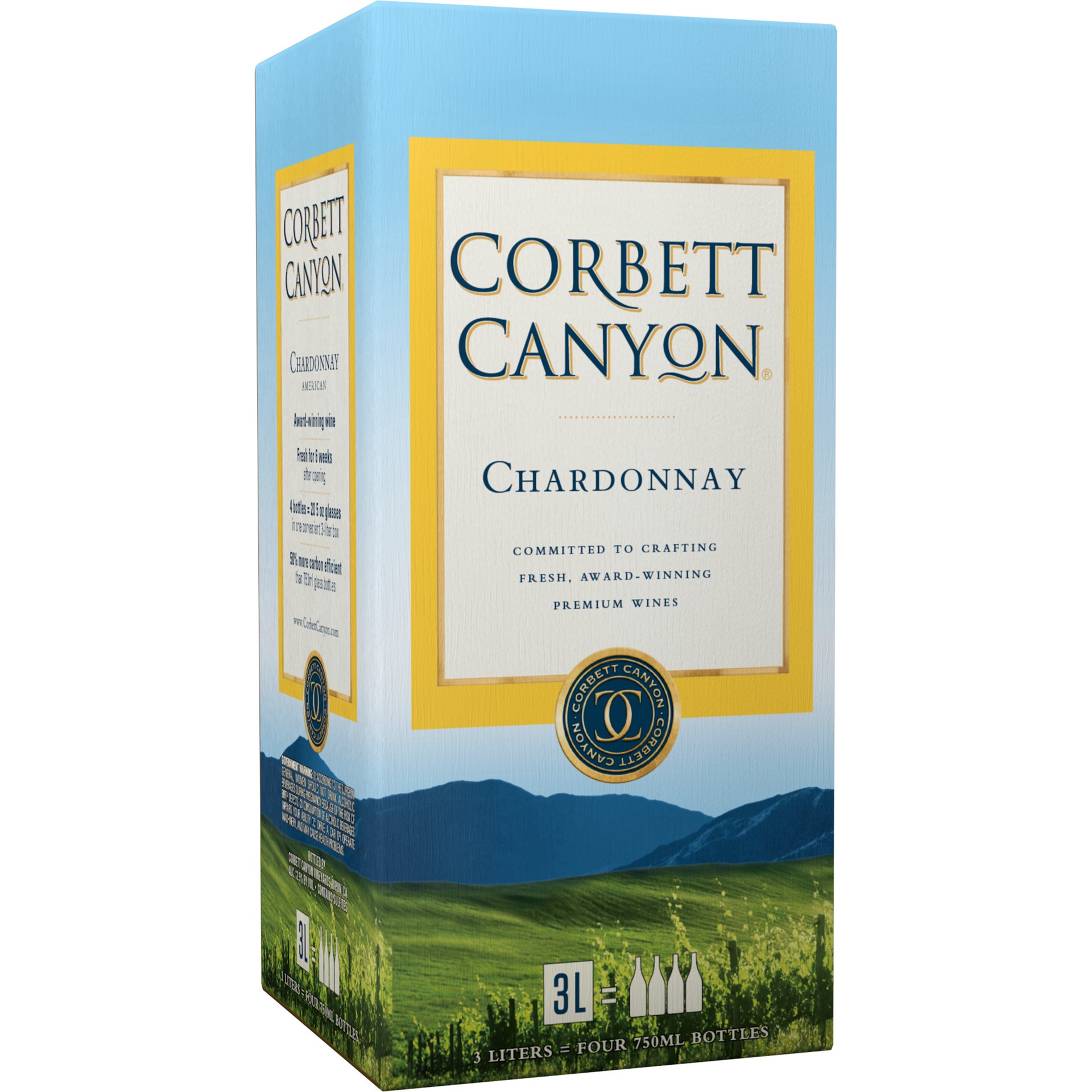 slide 1 of 2, Corbett Canyon Chardonnay, White Wine, Australia, 1 ct, 3L Box, 3 liter