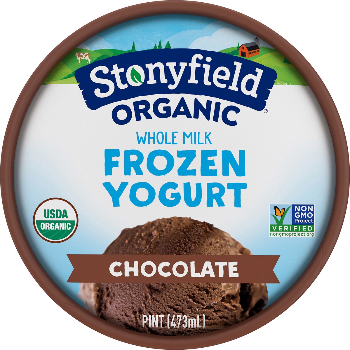 slide 2 of 8, Stonyfield Organic Whole Milk Chocolate Frozen Yogurt Cup, 1 pint