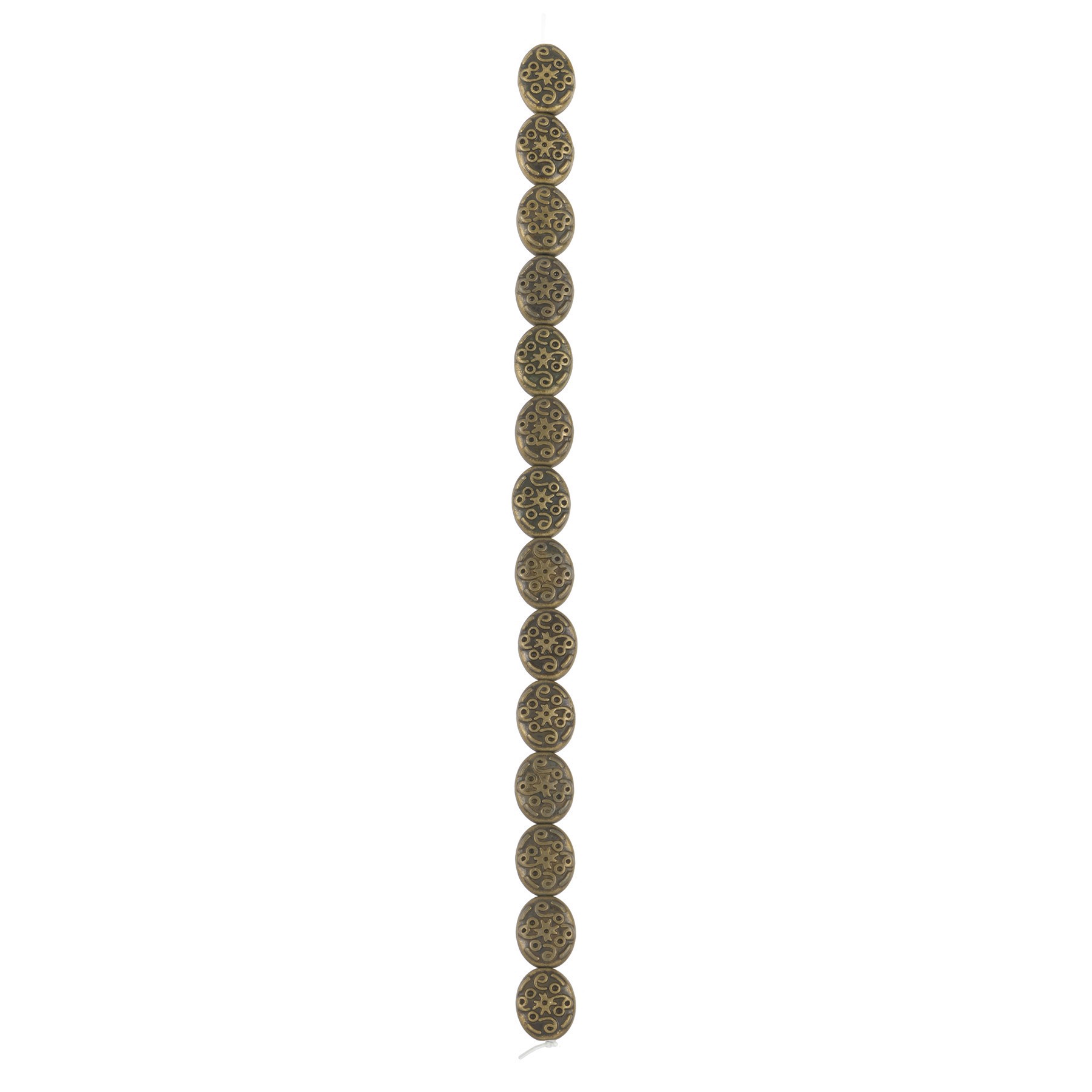 slide 2 of 3, Oxidized Brass Metal Flat Oval Beads, 13mm By Bead Landing, 13mm