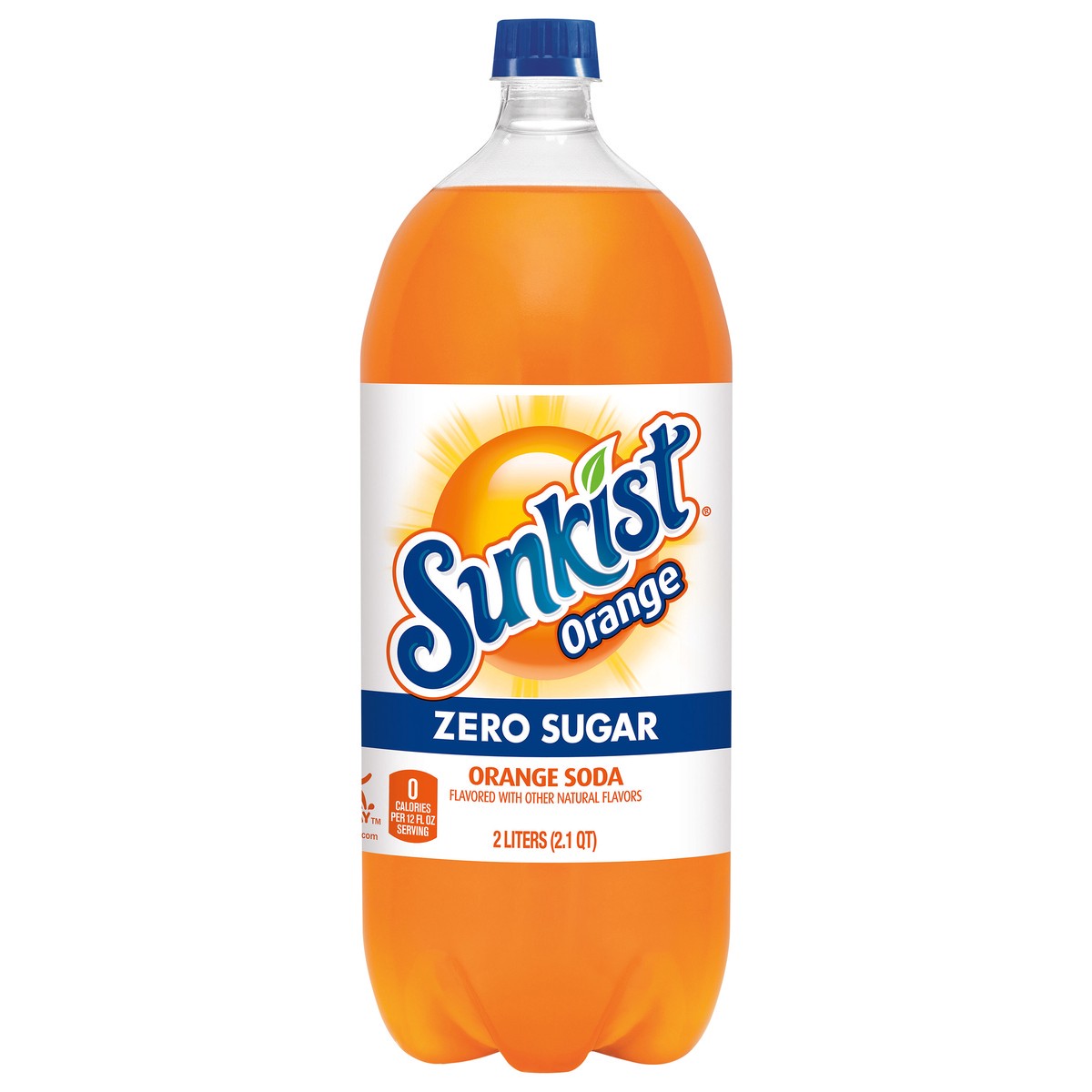 slide 1 of 5, Sunkist Zero Sugar Orange Soda, 2 L bottle, 2 liter; 67.6 oz