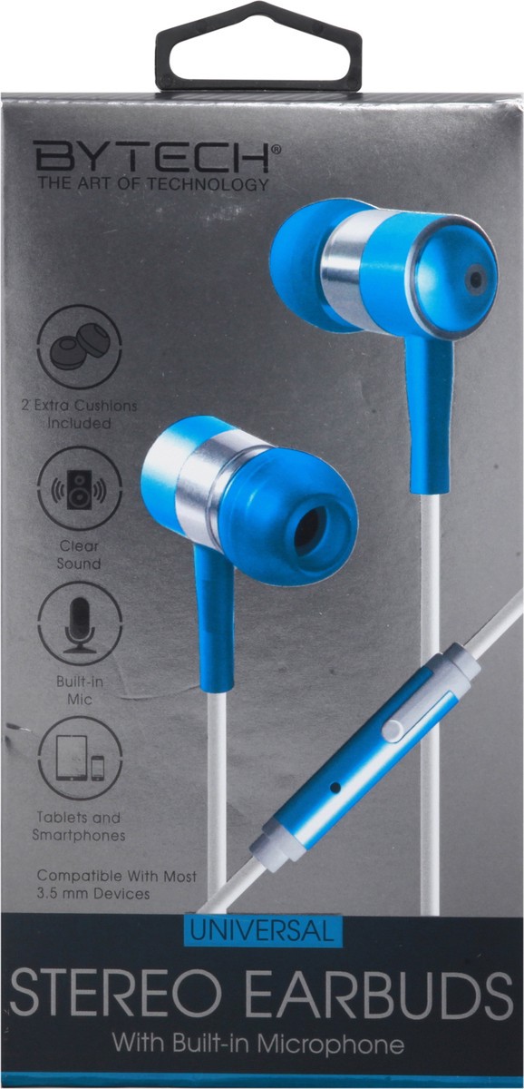 slide 3 of 11, Bytech Universal Stereo Earbuds 1 ea, 1 ea