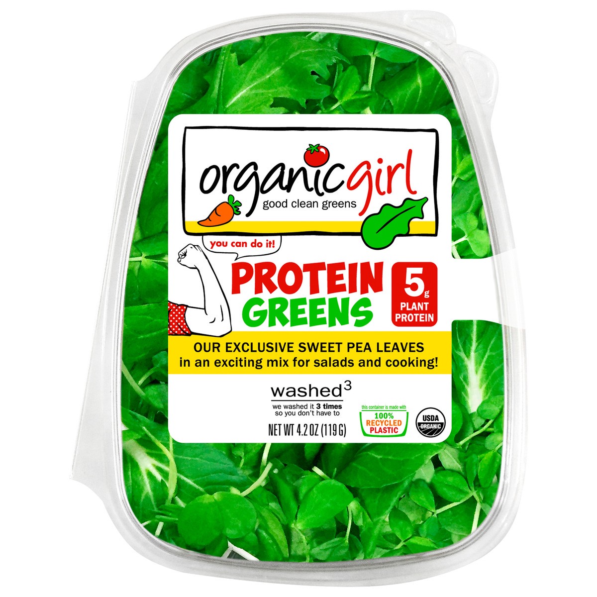 slide 1 of 3, Organic Girl Protein Greens - 4.2 Oz., 5 oz