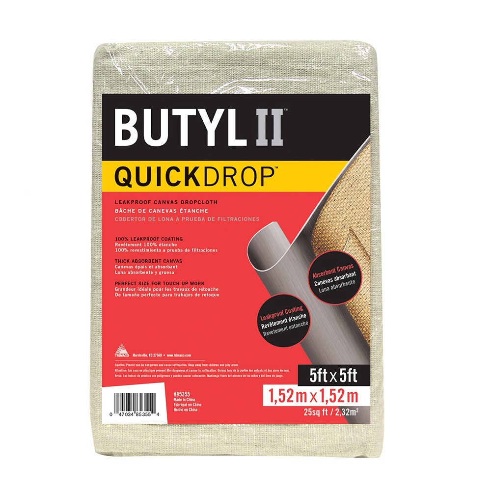 slide 1 of 1, Supertuff Butyl Ii Canvas Dropcloth, 5 ft x 5 ft