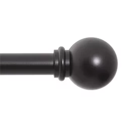 Kenney Chelsea 5/8" Standard Decorative Window Curtain Rod, 48-86", Black