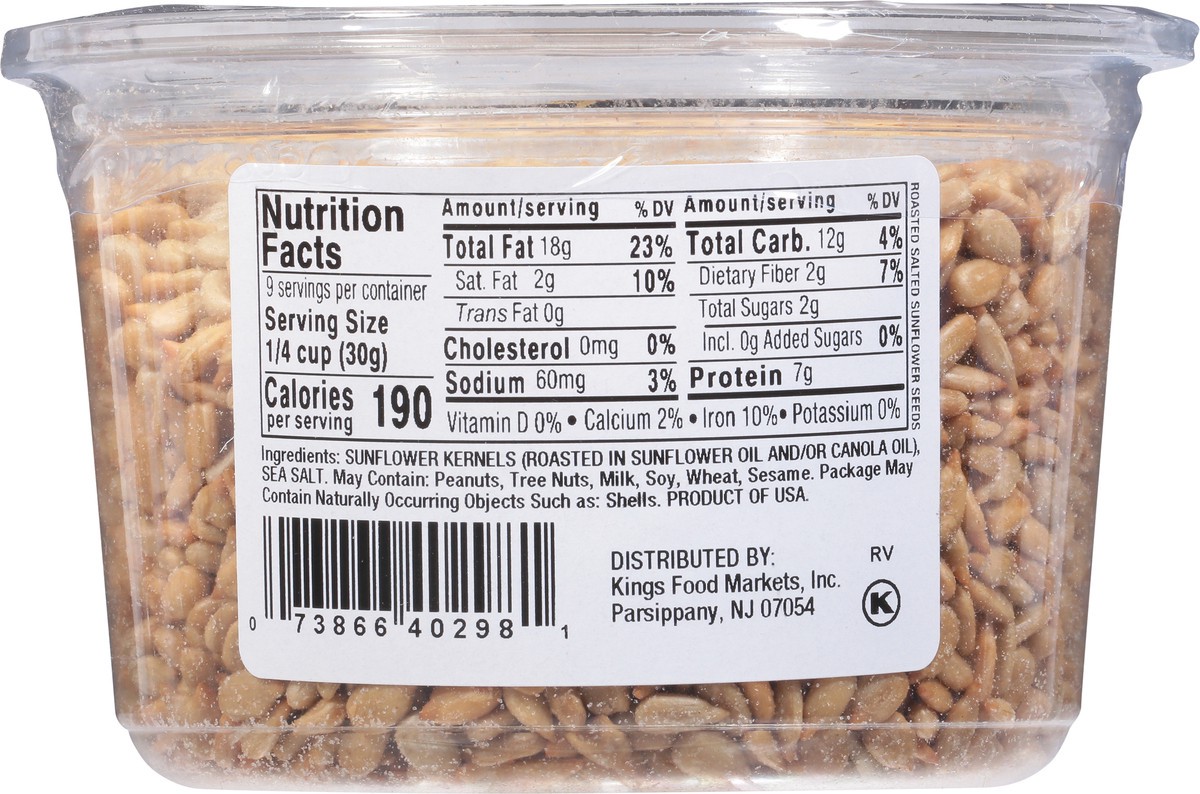 slide 11 of 14, King's Gourmet Foods Salted Sunflower Seeds - 9.5 Oz, 9.5 oz