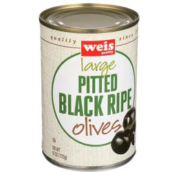 Weis Quality Large Pitted Black Ripe Olives - 6 oz