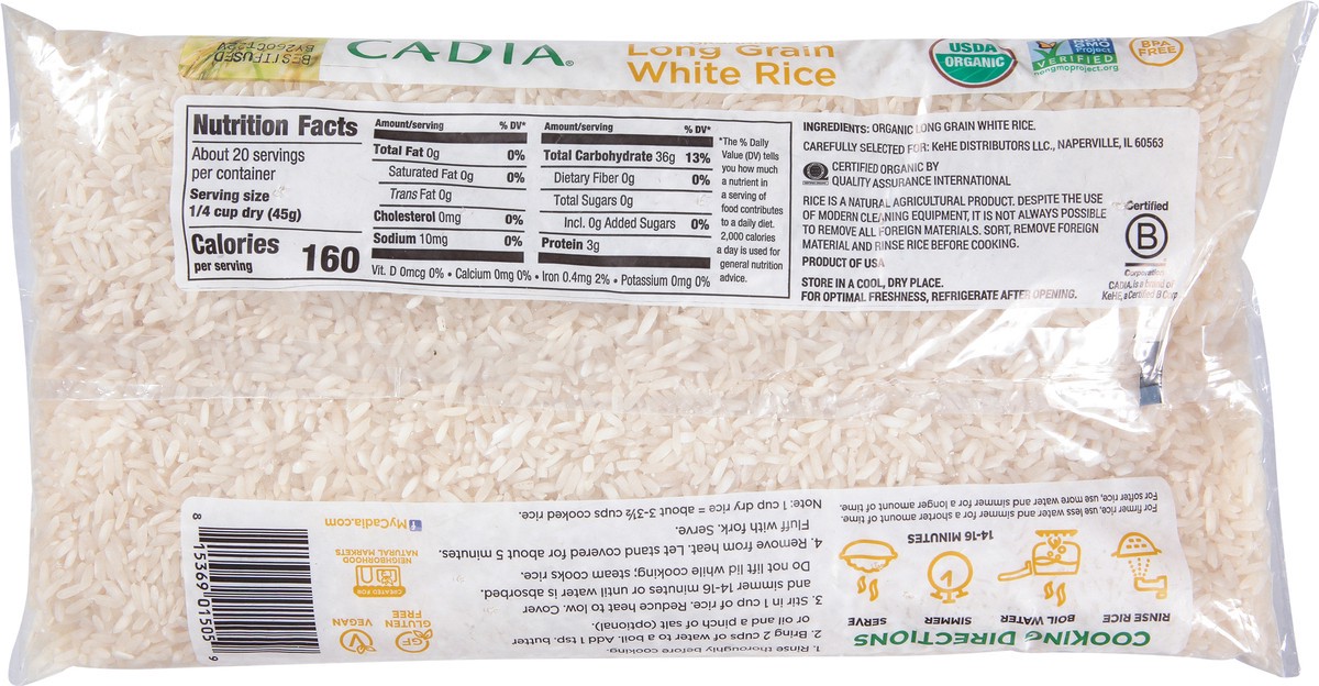 slide 12 of 14, Cadia Organic Long Grain White Rice - 32 oz, 32 oz