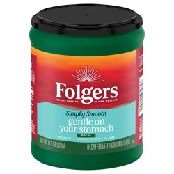 Folgers Simply Smooth Decaf Ground Coffee, 11.5 Oz. Canister
