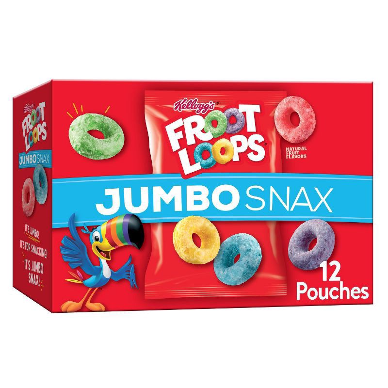 slide 1 of 7, Kellogg's Froot Loops Jumbo Snax Original Cereal Snacks, 5.4 oz