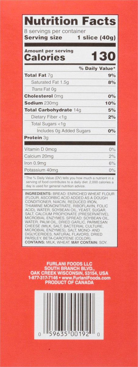 slide 6 of 14, Furlani Garlic Parm Texas Toast 8 ea, 11.25 oz