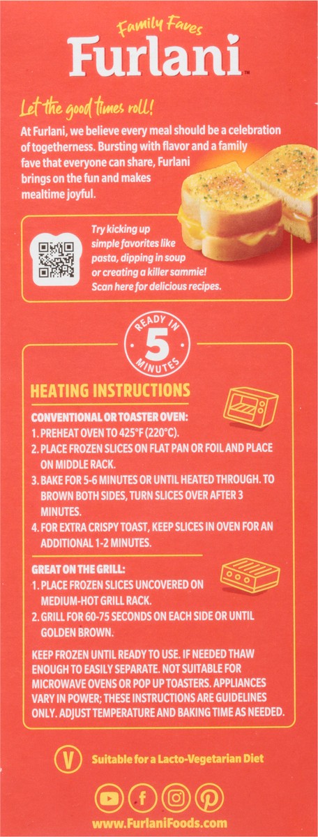 slide 14 of 14, Furlani Garlic Parm Texas Toast 8 ea, 11.25 oz