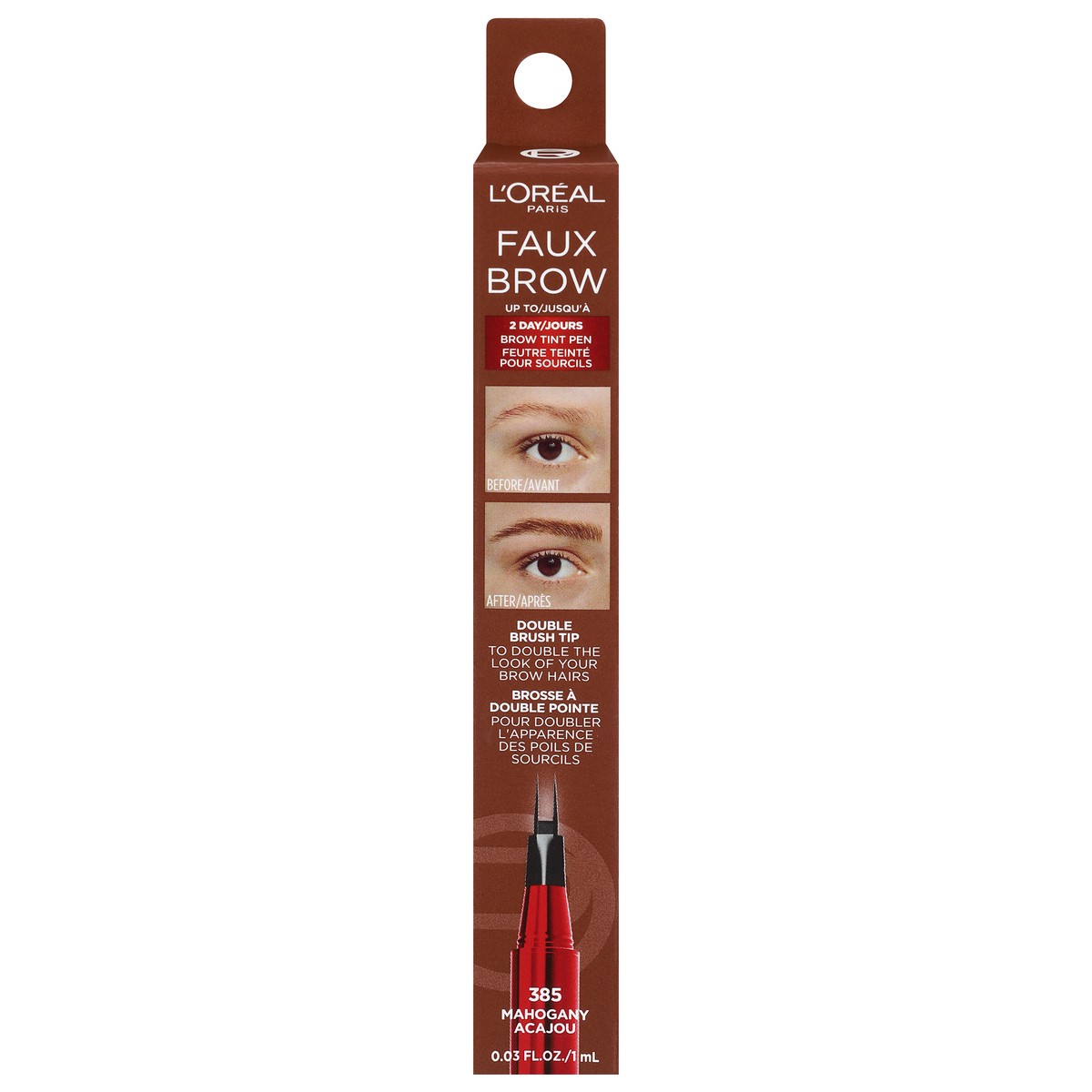 slide 1 of 13, L'Oréal 385 Mahogany Brow Tint Pen 0.03 fl oz, 0.03 fl oz